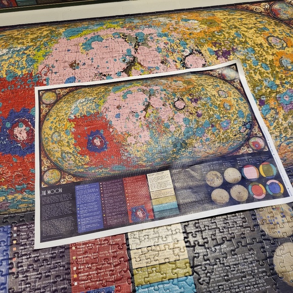 Cobble Hill 1000 Piece Puzzle Moon Map Geography - Picture 7 of 9